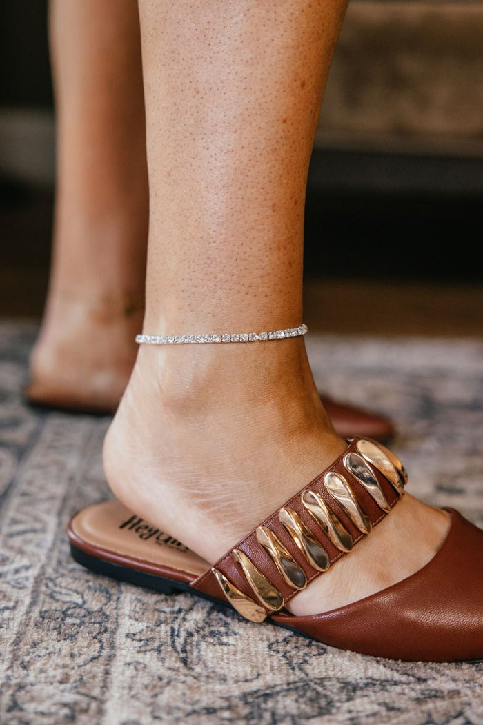 Be Mine Stretch Anklet In Silver AB - Macoma Boutique315 Jewelry