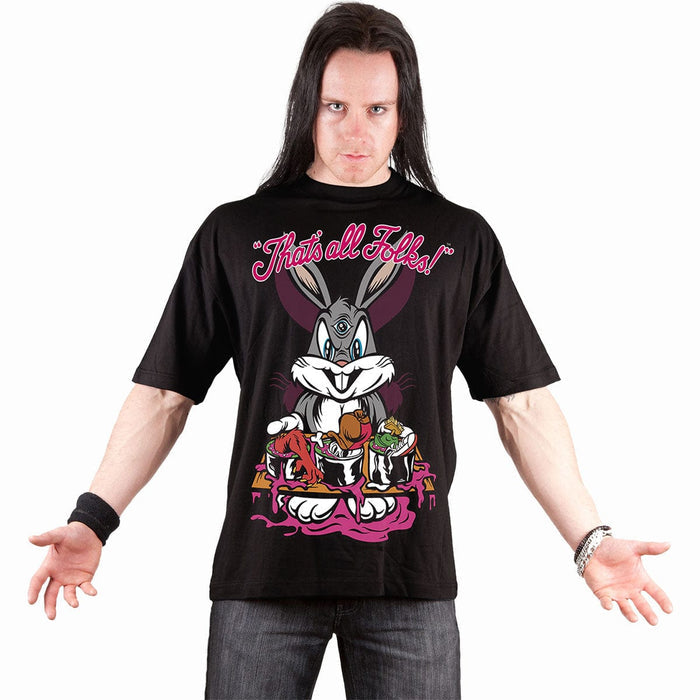 BUGS - EVIL BUNNY - Front Print T-Shirt Black - - T-Shirts