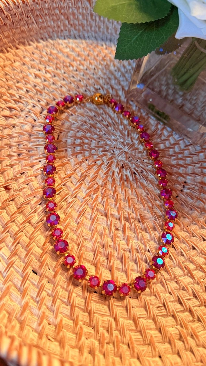 Catching Compliments Necklace 8/10MM in Hot Pink - Macoma Boutique315 Jewelry