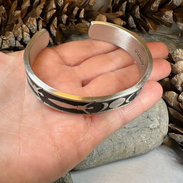 Celtic Triple Moon Goddess Pewter Cuff Bracelet