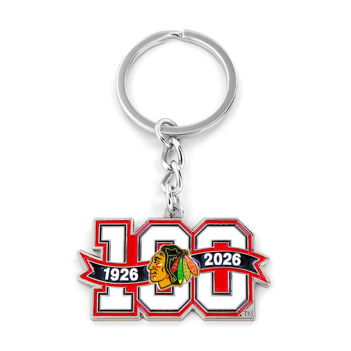 Chicago Blackhawks 100th Year Anniversary Keychain