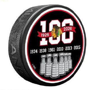Chicago Blackhawks Centennial Six‑Cup Champions Puck