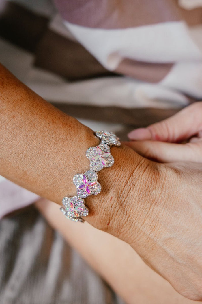 Cloud Nine Bracelet in Rhodium With AB Crystals stretch - Macoma Boutique310 Accessories/Jewelry
