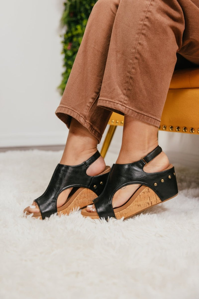 Corky's Black 3 Carley Sandals - Macoma Boutique302 Wedges & Heels