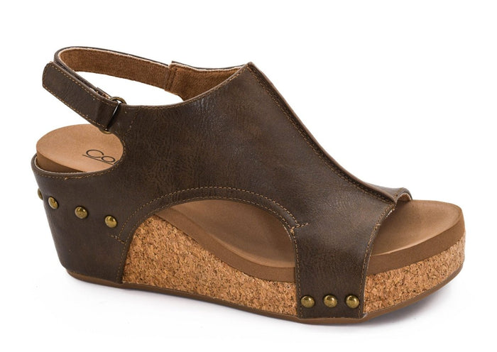 Corky's Chestnut Carley Sandals - Macoma Boutique302 Wedges & Heels