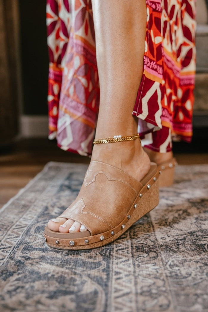 Corky's Cognac Actin Up Wedges - Macoma Boutique302 Wedges & Heels
