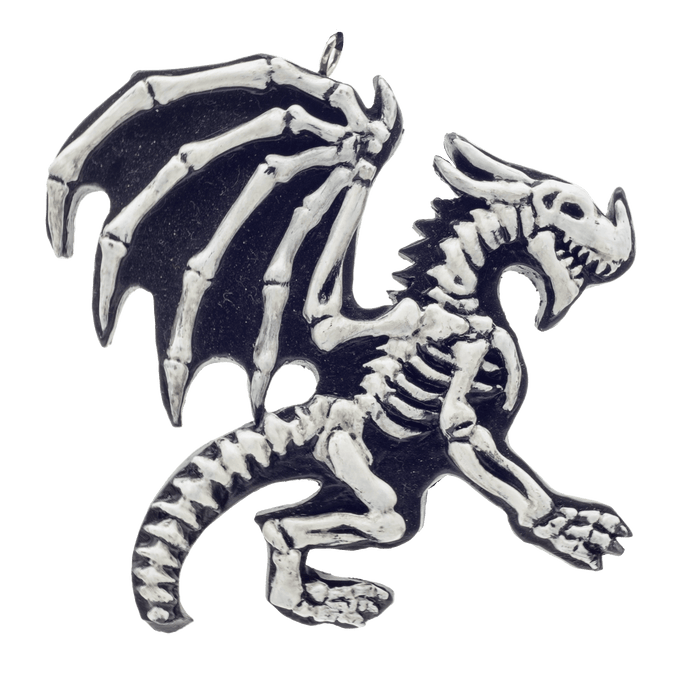 Dragon Bones Flatback Ornament - Skeleton Dragon Halloween Decoration - Mythical Beast Bones - - Holiday Ornaments