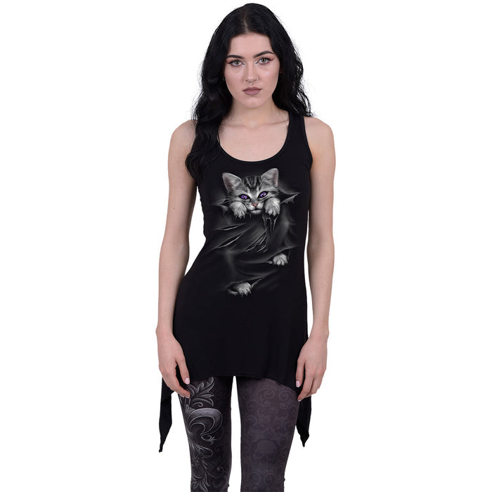 BRIGHT EYES - Goth Bottom Camisole Dress Black - - Dresses