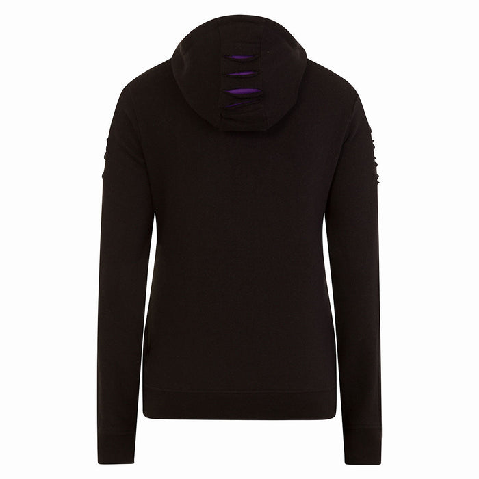 CATTITUDE - Large Hood Ripped Hoody Purple-Black - - Hoodies