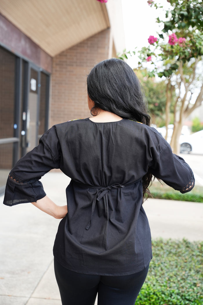 Jassie Mexican Embroidery Blouse
