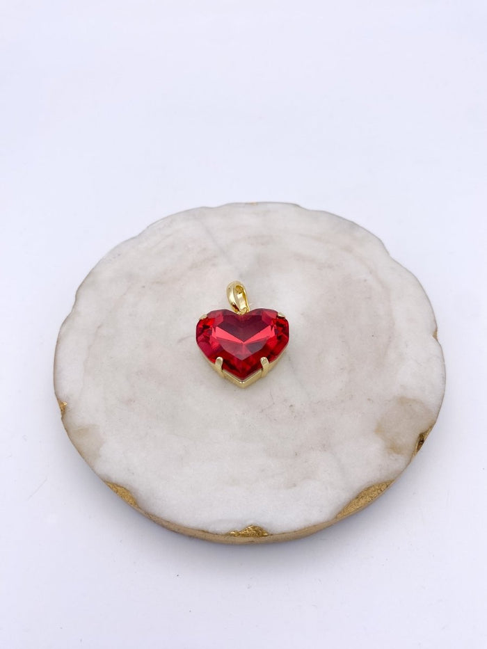 Medium Heart Charm in Red Sparkle - Macoma Boutique310 Accessories/Jewelry