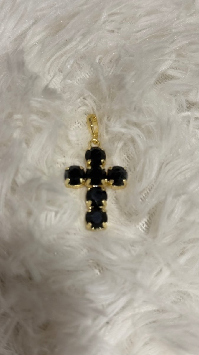 Mini Cross Charms in Gold Black - Macoma Boutique315 Jewelry