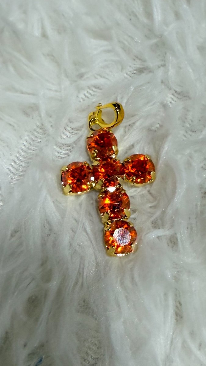 Mini Cross Charms in Orange Crush - Macoma Boutique315 Jewelry