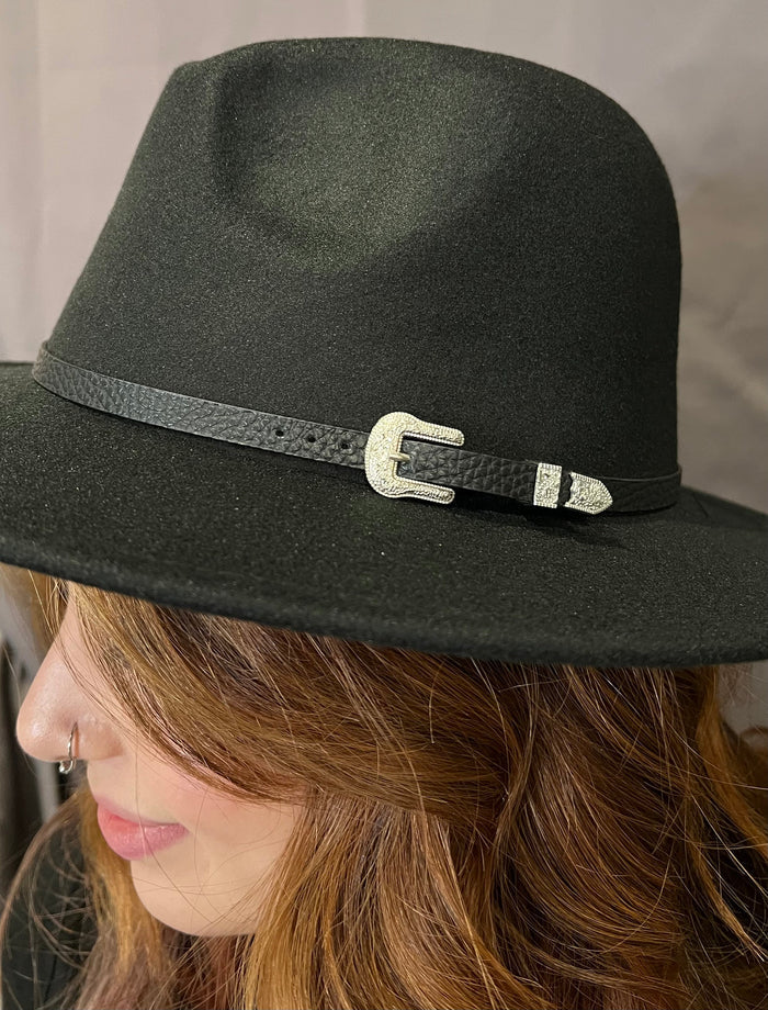 Vegan Felt Hat - Plain - Western Buckle - READY TO SHIP - -