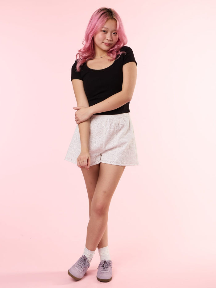 MILLIE, Ribbed Top - 8S6-Black