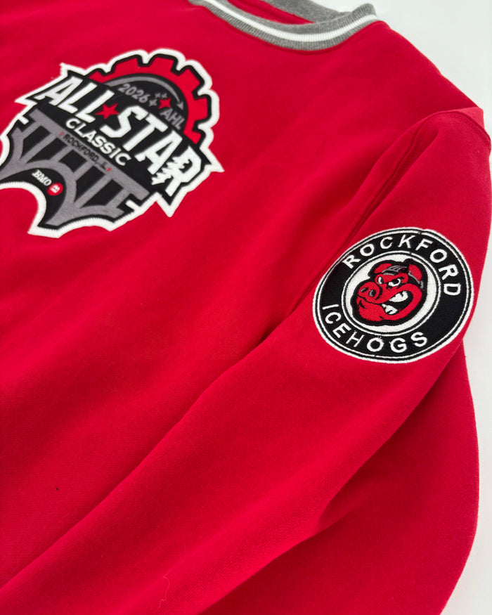 Rockford IceHogs Red Varsity Rib All Star Crewneck