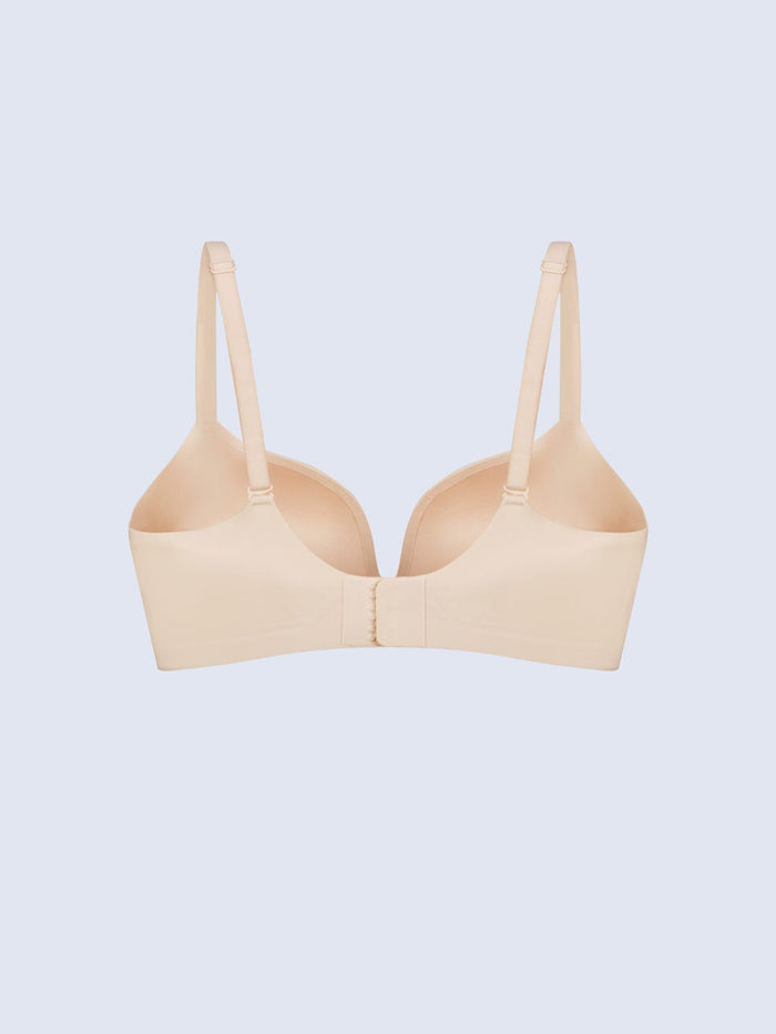 POLLIBIA, Seamelss Wireless Medium Pad Triangle Bra - 8f6-champagne