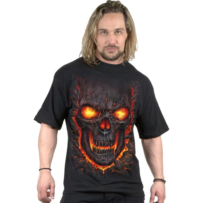 SKULL LAVA - T-Shirt Black - - T-Shirts
