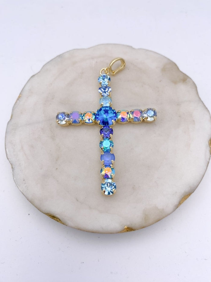 Starlight Cross Charm in Blue - Macoma Boutique315 Jewelry