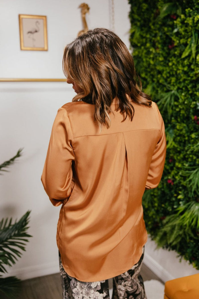 Sunset Silk Top - Macoma Boutique120 Long Sleeve