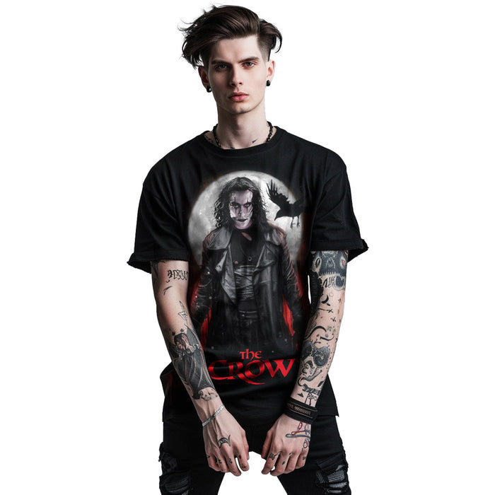 THE CROW - BLOOD MOON - Front Print T-Shirt Black - - T-Shirts
