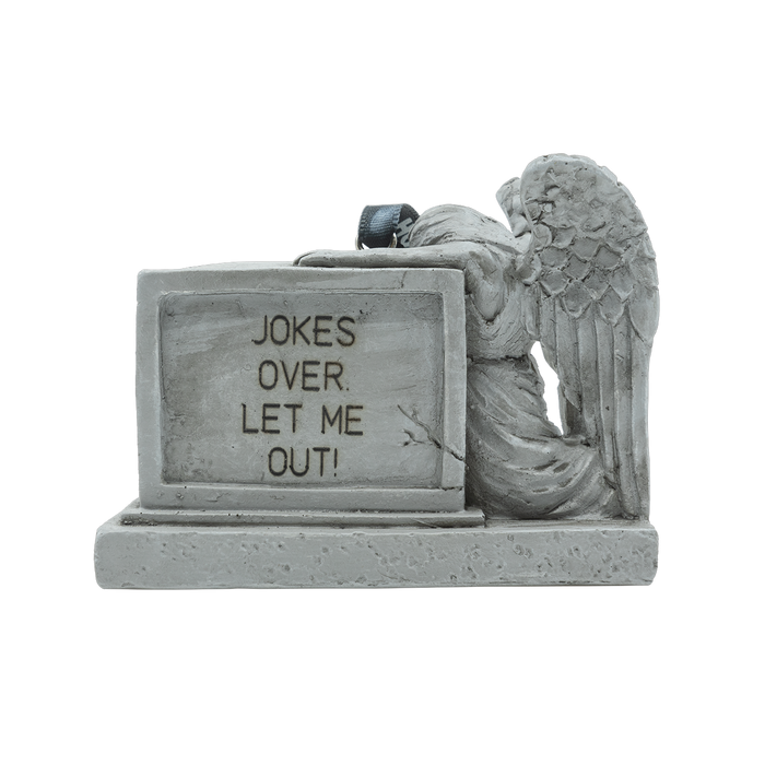 Tombstone Jokes Over Let Me Out Ornament - Dark Humor Halloween Decoration - Cemetery Comedy - - Holiday Ornaments