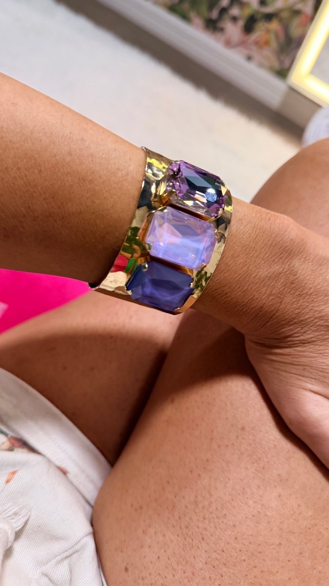Uptown Glam Cuff Bracelet in Lavender Luxe - Macoma Boutique315 Jewelry