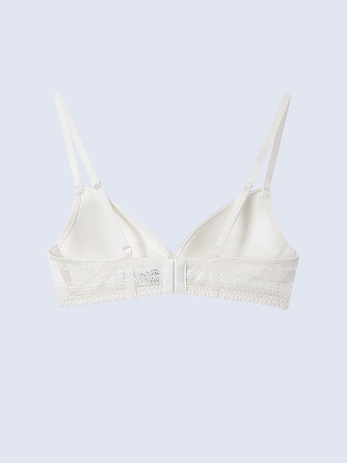 LOVIE, Wireless Light Pad Lace Bra - 8f6-offwhite