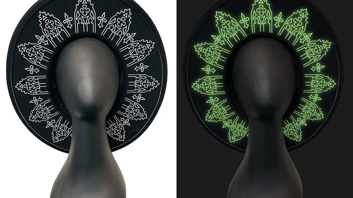 Wrought Iron Glow-in-the-Dark Vegan Felt XL Wide Brim Hat