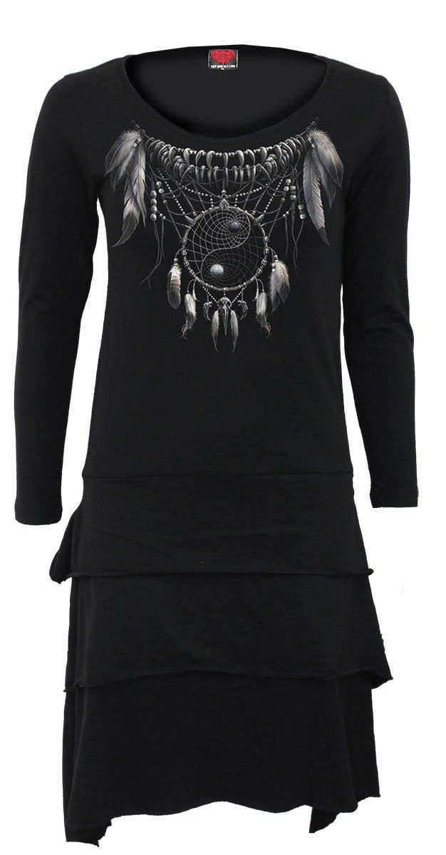 YIN YANG SPIRIT Layered Skirt Dress - Gothic Spiritual Dress - Alternative Fashion - - Dresses