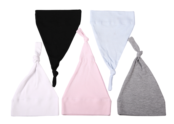 2-Pack Blank Knotted Baby Beanies Made From 100% Cotton - Little Lumps
