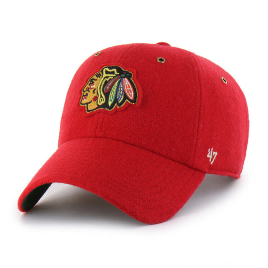 '47 Chicago Blackhawks Centennial Golden Age Red Wool Blend Clean Up Hat
