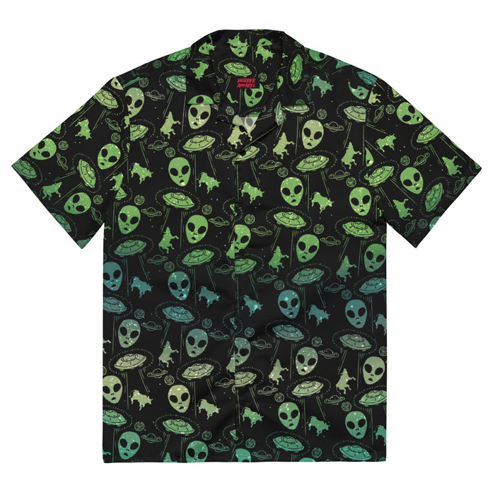 Aliens And UFOs Button-Up – Goth Accessory for Night Dominance -  - Button-up
