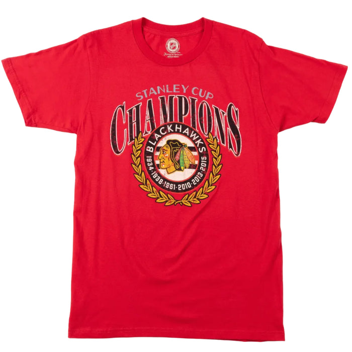 American Needle Chicago Blackhawks 6X Stanley Cup Champions Tee
