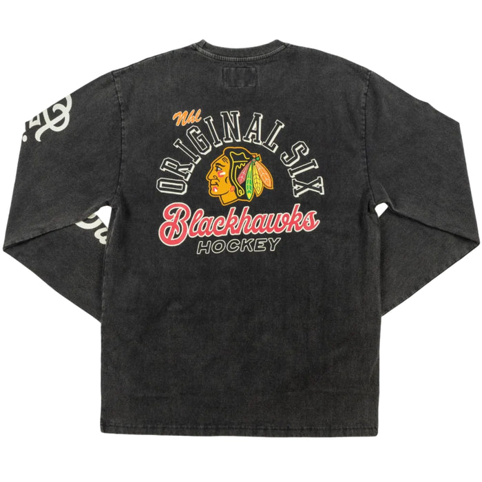American Needle Chicago Blackhawks Original Six Vintage Dye Long Sleeve Tee