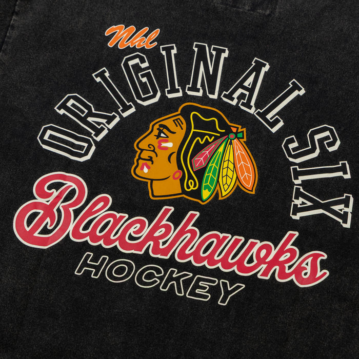 American Needle Chicago Blackhawks Original Six Vintage Dye Long Sleeve Tee