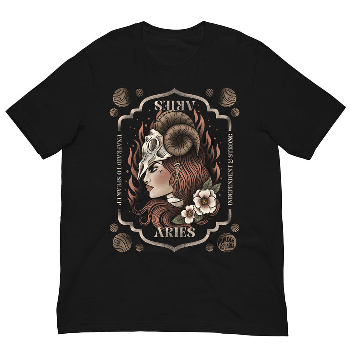 Aries Zodiac T-Shirt – Goth T-Shirt for Night Dominance -  - T-shirt