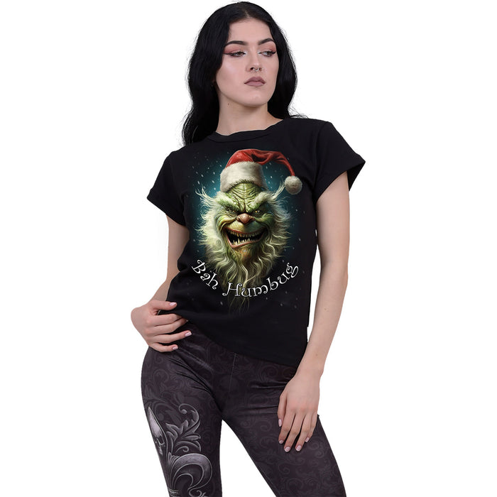 BAH HUMBUG - Boatneck Cap Sleeve Top Black -  - Tops - Short Sleeve