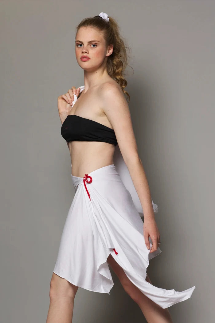 Bamboo Pareo Skirt | White
