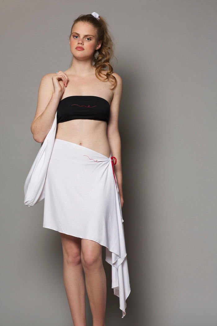 Bamboo Pareo Skirt | White