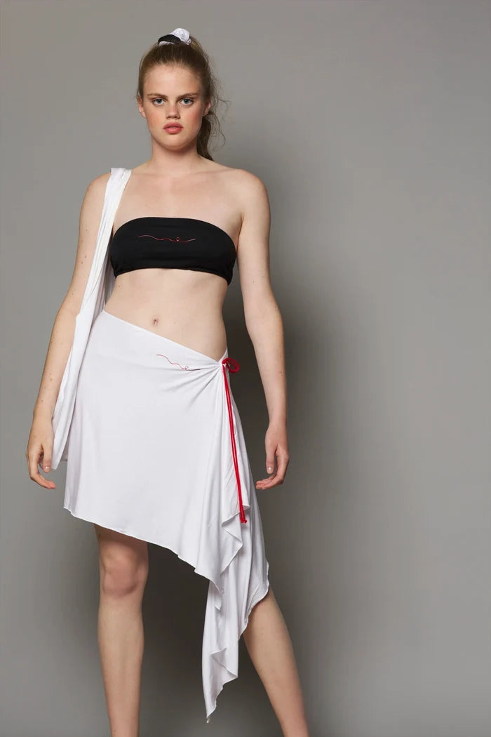 Bamboo Pareo Skirt | White