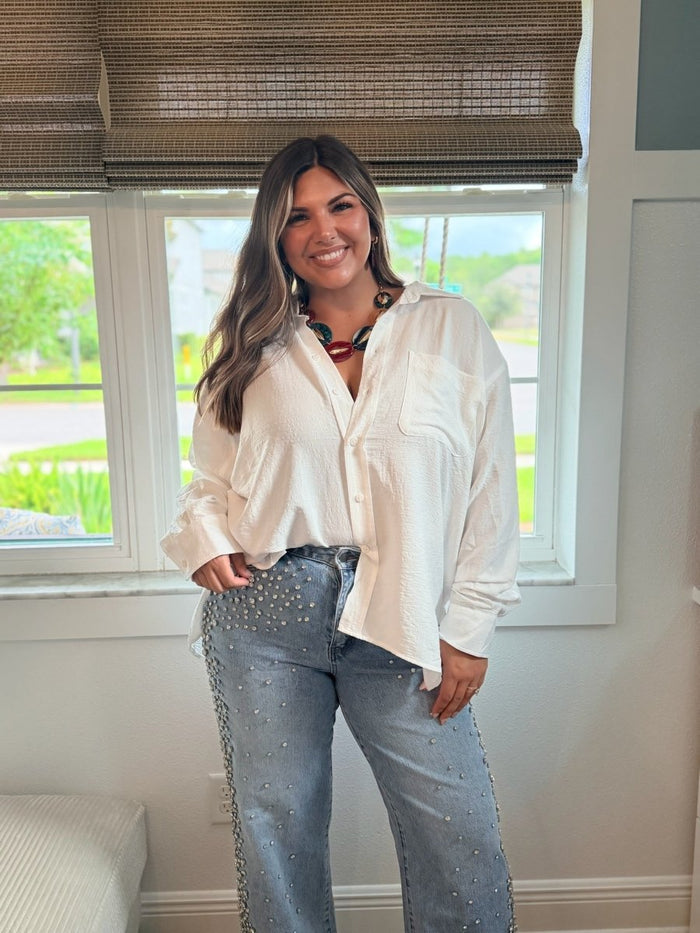 Barefoot Button Down Top - Macoma Boutique120 Long Sleeve