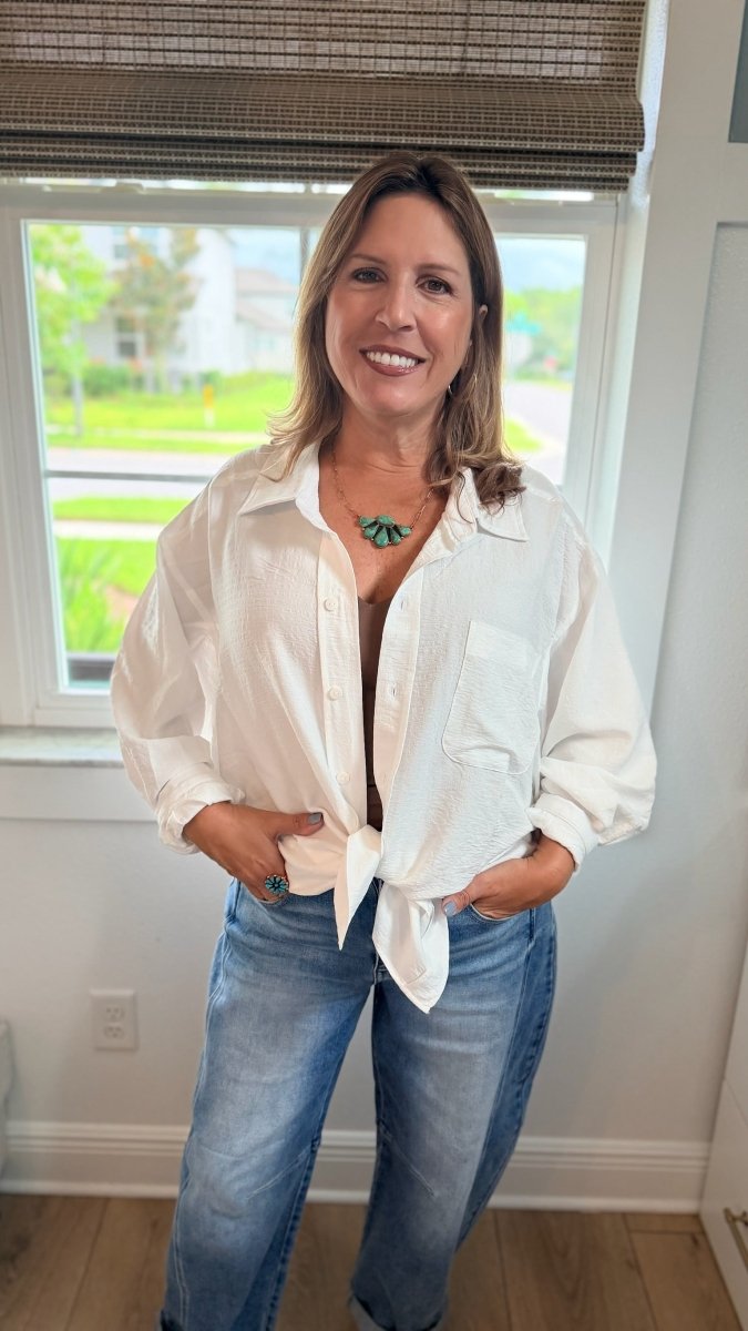 Barefoot Button Down Top - Macoma Boutique120 Long Sleeve
