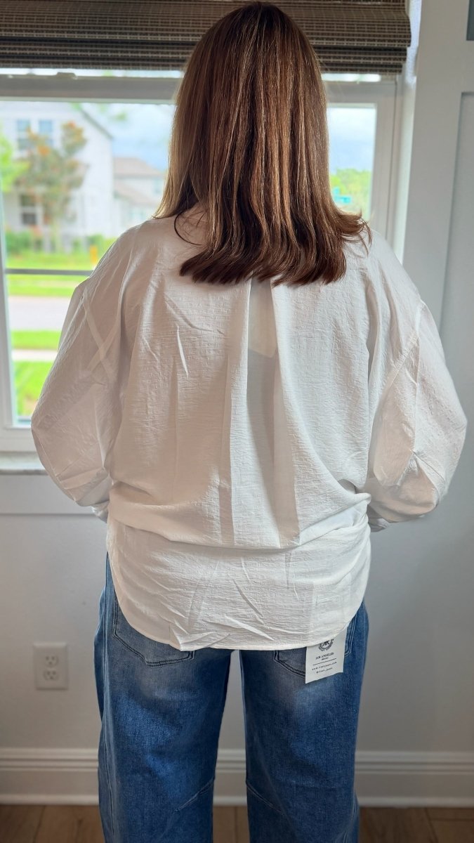 Barefoot Button Down Top - Macoma Boutique120 Long Sleeve