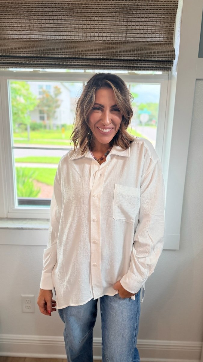 Barefoot Button Down Top - Macoma Boutique120 Long Sleeve