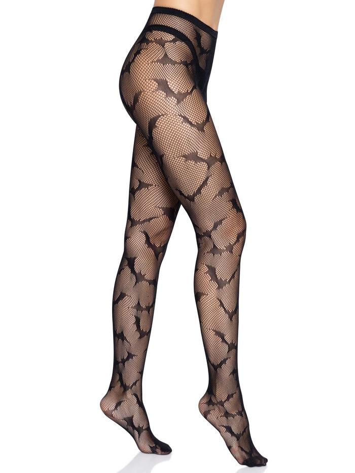 Bat Net Tights - Gothic Halloween Fishnet Hosiery - Vampire Costume Tights -  - Hosiery