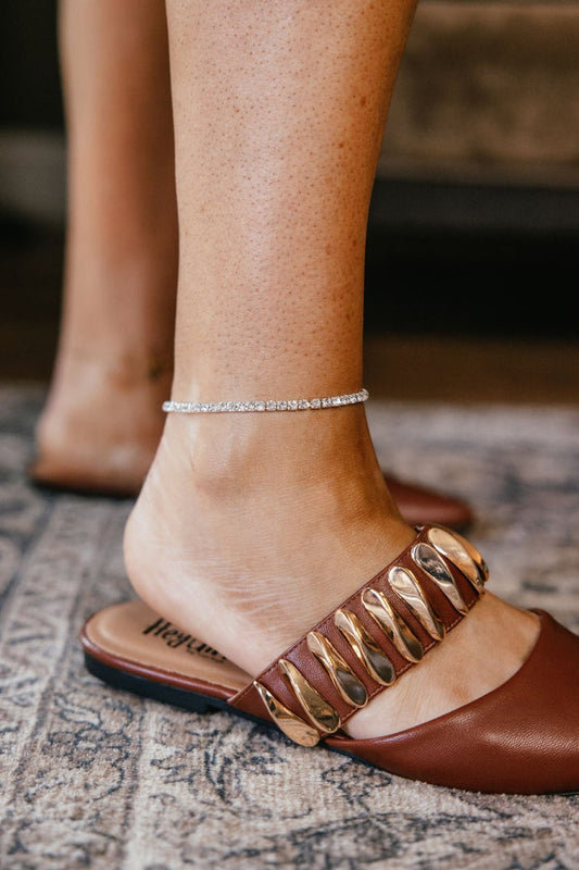 Be Mine Stretch Anklet In Silver AB - Macoma Boutique315 Jewelry
