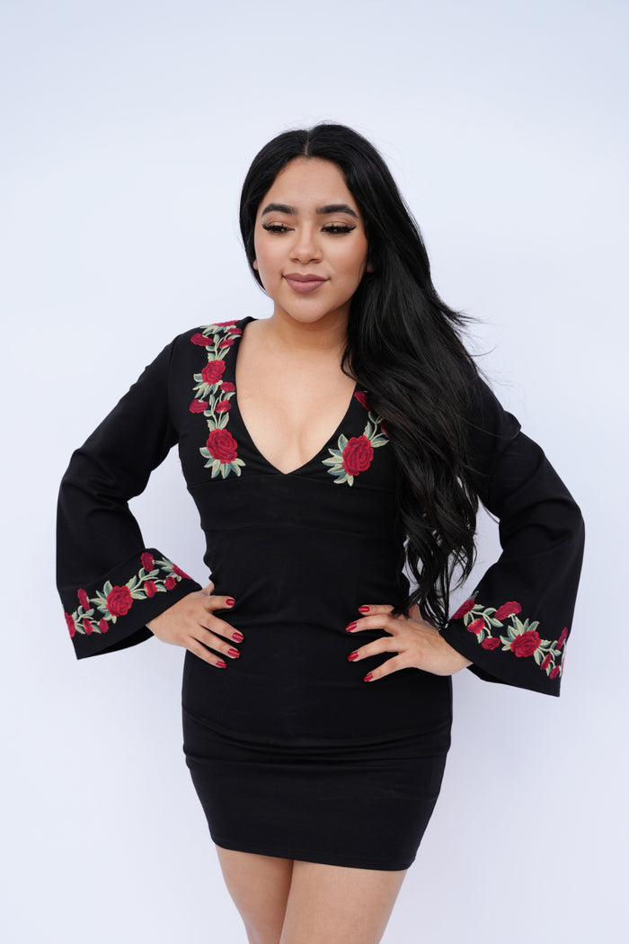 Bella Rosa Black Mini Dress