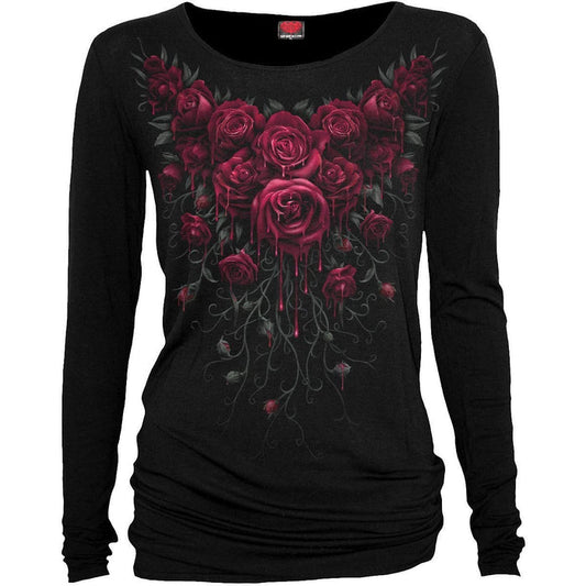 BLOOD ROSE - Baggy Top Black -  - Tops - Long Sleeve