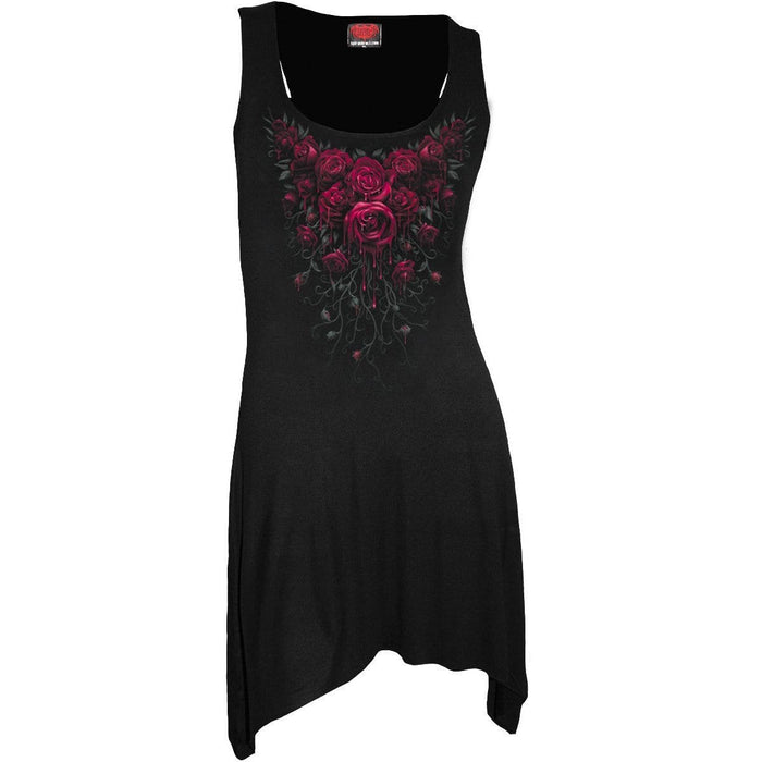 BLOOD ROSE - Goth Bottom Camisole Dress Black -  - Dresses